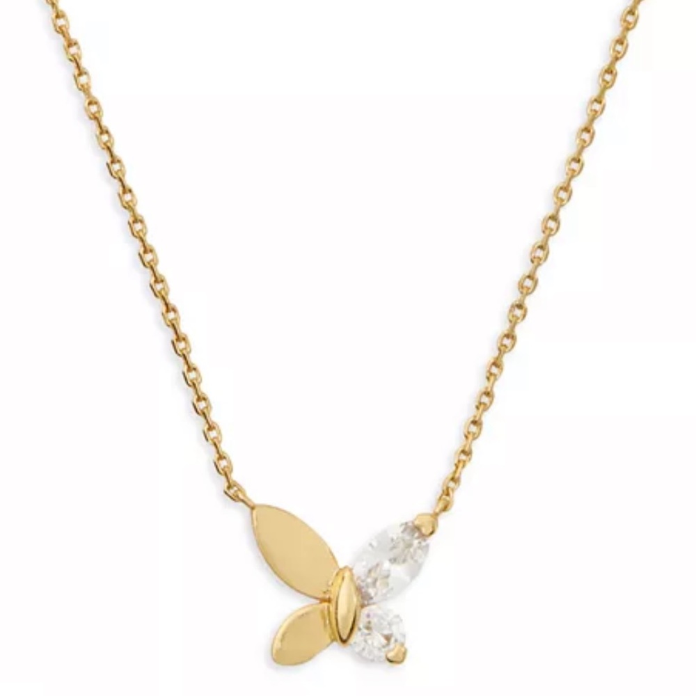$58 Kate Spade Social Butterfly Cubic Zirconia Butterfly Mini Pendant Necklace